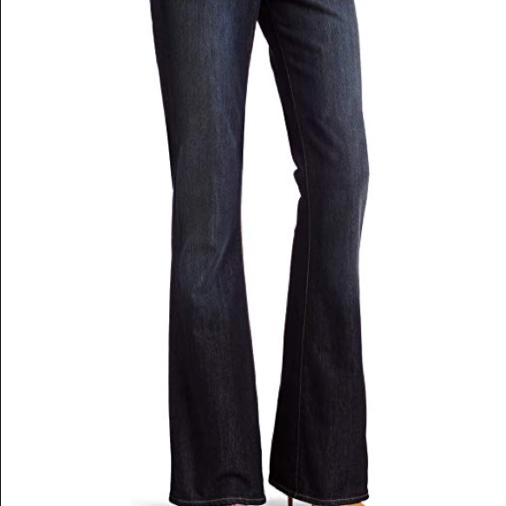 Dark denim Paige Hidden Hills petite jeans.